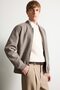 Warm Regular Fit College Collar Bomber Cashmere Coat F7750Ax26Sp