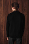 Ivar Men's Half-Zip Stand Collar Hair Knit Patterned Knitwear Black Sweater - 8