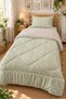 Mint Green Crispy Floral Patterned Single 160X220 cm Welsoft Double-Sided Quilt and Sleeping Set - 5