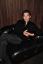 Ivar Men's Half-Zip Stand Collar Hair Knit Patterned Knitwear Black Sweater - 6
