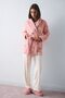 Regular Fit Wrap Collar Bowknot Patterned Welsoft Plush Dressing Gown H9793Ax26Au