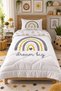 Rainbow Patterned Double-Sided 160X220 cm Sleeping Set, Single Quilted Quilt Without Sheets - 4