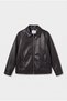 Men's Regular Fit Collared Fur-Lined Leather Jacket - 2