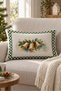 New Year Patterned Double-Sided Printed Velvet Throw Pillow Cover - 35X55 cm |   Soft Touch, Stylish Design - 5