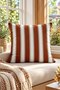 Double-Sided Printed Velvet Texture Autumn and Stripe Pattern Throw Pillow Cover - 3