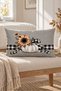 Autumn Patterned Velvet Throw Pillow Cover 35X55 cm - Decorative Pillowcase - 4