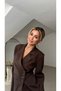 Four Button Women's Jacket and Pants Suit - 8