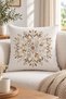 Bohemian Leaf Pattern Decorative Pillow Case - Earth Tones Velvet 43X43