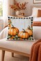 Double-Sided Printed Velvet Texture Autumn and Pumpkin Pattern Throw Pillow Cover - 4