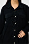 Women's Black Italian Long Velvet Oversize Shirt Tunic Size 40 - 46 - 5
