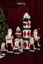 New Year's Velvet Gold Striped Santa Claus Figure Red 60 cm - 2