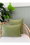 Pearl Pistachio Green Plain Throw Pillow Cover - 2
