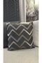 Ria Smoked Gray Zigzag Tassel Detailed Throw Pillow Cover 1 Piece - 2