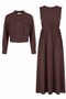 Brown Jacketed Suit Modern Cut Islamic Dress - 3