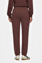 Jatavia Dark Brown Embroidered Standard Fit Women's Sweatpants with Elasticated Cuffs - 3