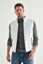 Regular Fit White Stand Collar Fiber Padded Seasonal Zippered Vest Coat
