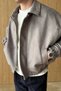 Kirba Suede Material Oversize Zippered Men's Bomber Jacket - 5