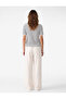 Buttoned Crew Neck Short Sleeve Striped Knitwear T-Shirt - 3