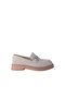 257002 Leather Loafer Women's Shoes with Metal Buckle