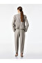 Viscose Blended Pocketed Ornamented Buttoned Long Sleeve High Collar Military Blazer Jacket - 5