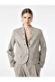 Viscose Blended Pocketed Ornamented Buttoned Long Sleeve High Collar Military Blazer Jacket - 3