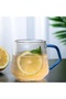350 Ml Heat Resistant Striped Cup with Black Handle Borosilicate Coffee Tea and Presentation Cup - 2
