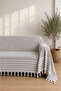 180*220 Cm. Organic 3-Seat Sofa Sofa Bed Cover Cotton Large Size Hand-Tied Multi-Purpose Cover - Beige - 3