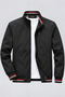 Classic Zip-Up Transitional Men's Jacket & Coat Black