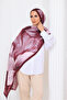 Desenli Bambu Kraş Şal Eylül Serisi Bordo - 3