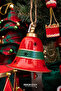 Christmas Metal Bell Tree and Door Ornament Red Green 25 cm - 2