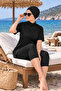 Plus Size Water Repellent Quick Drying Swimsuit Set - 3