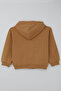 Boys' Tracksuit Set, Zippered Pocket Pieces, Lace-Up, 5-14 Years Old, Light Brown - 8