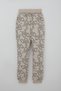 Girl's Tracksuit Set with Bow Pattern and Lacing Accessories, Ages 4-8, Stone - 8