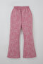 Girl's Tracksuit Set with Ribbon Pattern and Elastic Waist, Ages 9-14, Pink - 8