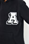Boy's Sweatshirt with Letter a Embroidery and Emblem, Ages 9-14, Black - 4