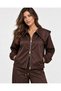 Wide Collar Zippered Satin Suit - 3