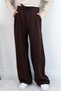 Girl's Sweatpants with Elastic Waistband, Lace-Up Detail and Pockets, Ages 9-14, Dark Brown - 4