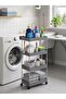 4-Tier Rolling Storage Trolley Cart with Hooks & Wheels Steel Pipes, PP Trays for Kitchen & Bathroom - 3