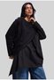 Women's Black W5 Oversized Double Piece Design Shirt Sweatshirt
