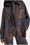 Women's Brown Jeans 1W6-202 Oversize Special Fabric Design Denim Jacket Shirt - 3