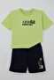 Boy's Shorts Set with Text Print, Ages 3-7, Pistachio Green - 5