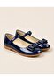 Girl's Bowtie Bowtie Navy Blue Patent Leather Orthopedic Ballerina Shoes