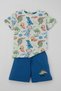 Boy's Shorts Set with Cool Dinosaurs Pattern, Ages 2-6, Ecru - 4