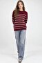 Striped Round Neck Comfortable Knitted Sweater - 4