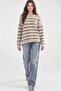 Striped Round Neck Comfortable Knitted Sweater - 2