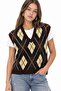 Mixray V-Neck Diamond Patterned Knitwear Vest