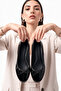 '' Emel'' Black Patent Leather Round Toe Flat Bottom Mustache Bow Ballerina Ballet New Season