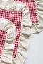 2-Piece Checkered Ruffle Detailed American Service Plate/Supla - 4