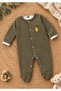 Baby Boy 100% Cotton 3-6-9 Months Safari Patterned Footed Newborn Outfit 3-6-9 Months - 2
