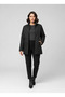 Women's Quilted Black Winter Long Bomber Coat